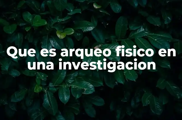 Que es Arqueo Fisico en una Investigacion 2 El papel del arqueo físico en la reconstrucción histórica