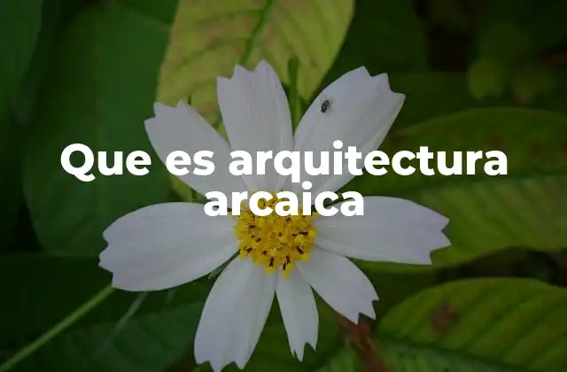 Que es Arquitectura Arcaica