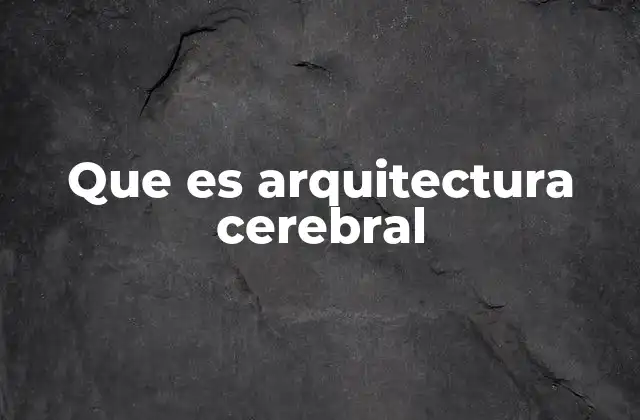 Que es Arquitectura Cerebral