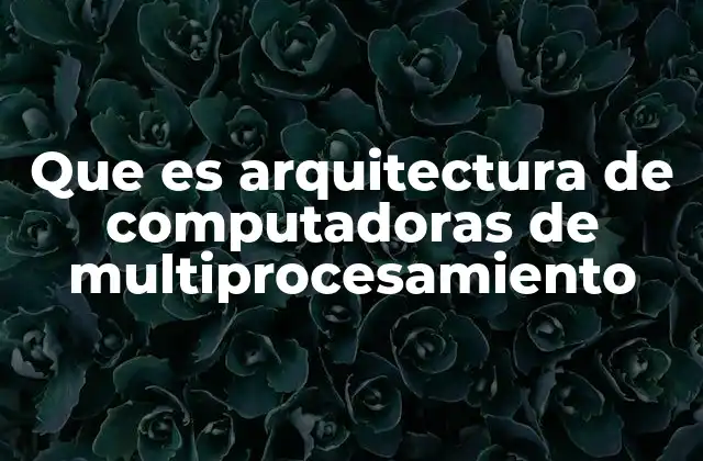 Que es Arquitectura de Computadoras de Multiprocesamiento