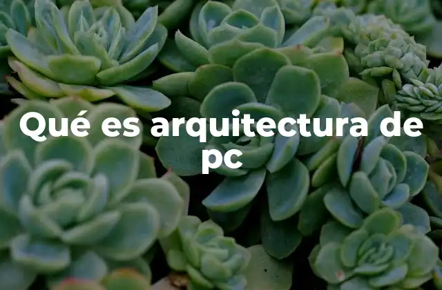 Qué es Arquitectura de Pc