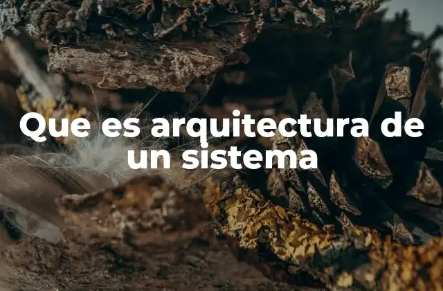 Que es Arquitectura de un Sistema