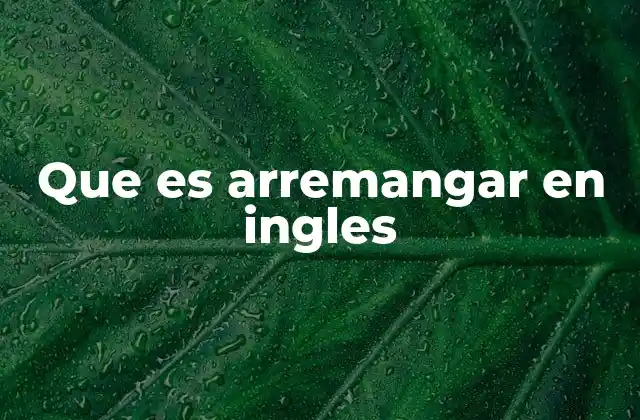 Que es Arremangar en Ingles
