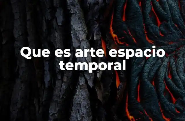 Que es Arte Espacio Temporal