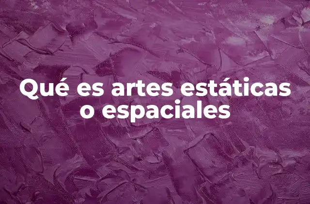 Qué es Artes Estáticas o Espaciales