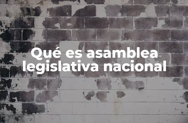 Qué es Asamblea Legislativa Nacional