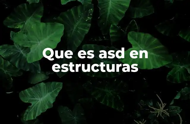 Que es Asd en Estructuras