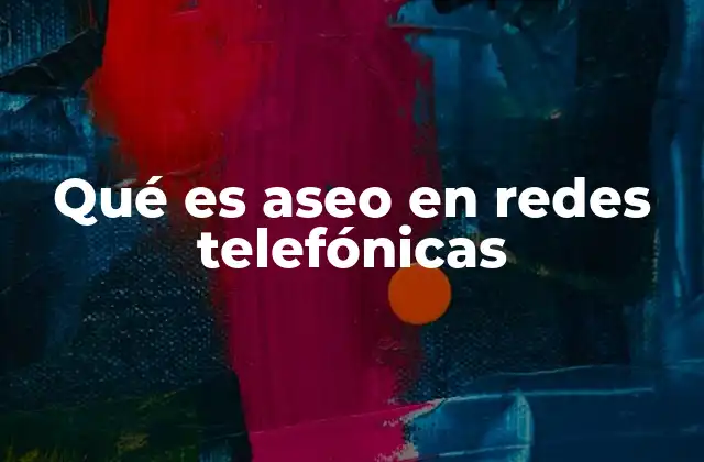 Qué es Aseo en Redes Telefónicas