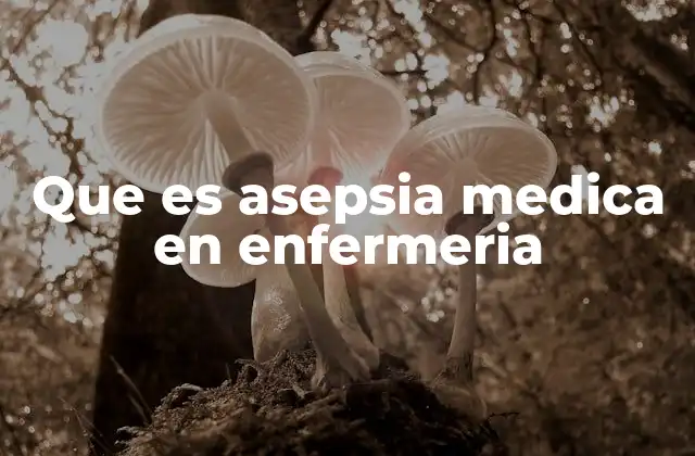 Que es Asepsia Medica en Enfermeria