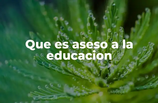 Que es Aseso a la Educacion