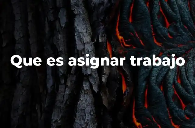 Que es Asignar Trabajo