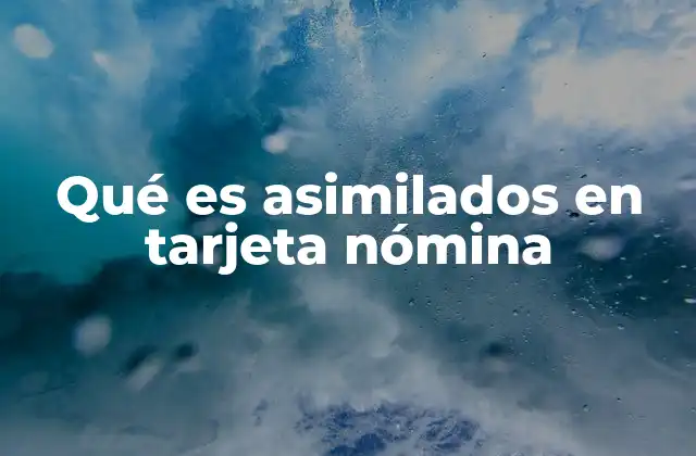 Qué es Asimilados en Tarjeta Nómina