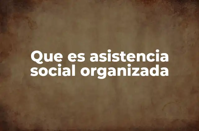 Que es Asistencia Social Organizada