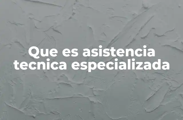 Que es Asistencia Tecnica Especializada