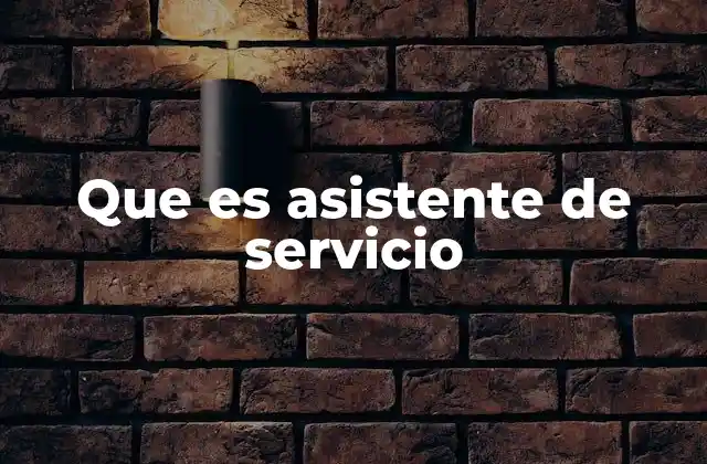 Que es Asistente de Servicio