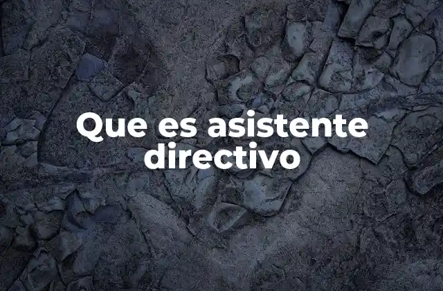Que es Asistente Directivo