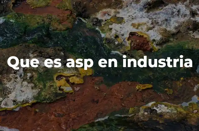 Que es Asp en Industria