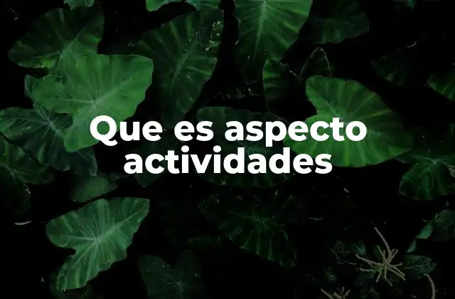 Cómo se relacionan los aspectos con las actividades
