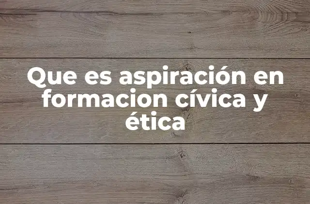Que es Aspiración en Formacion Cívica y Ética