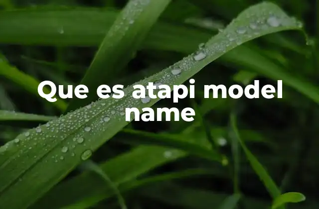 Que es Atapi Model Name