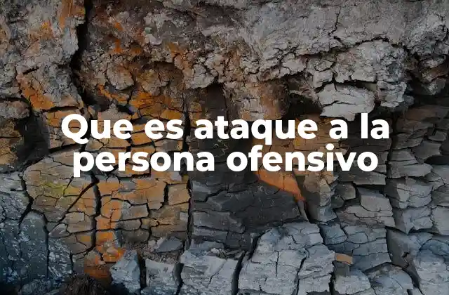 Que es Ataque a la Persona Ofensivo