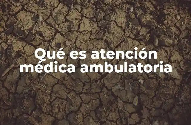 Qué es Atención Médica Ambulatoria