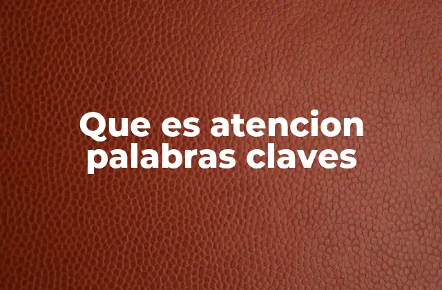 Que es Atencion Palabras Claves