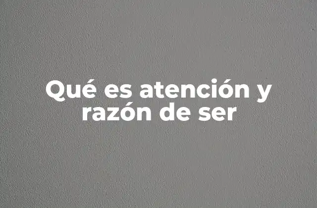 Qué es Atención y Razón de Ser