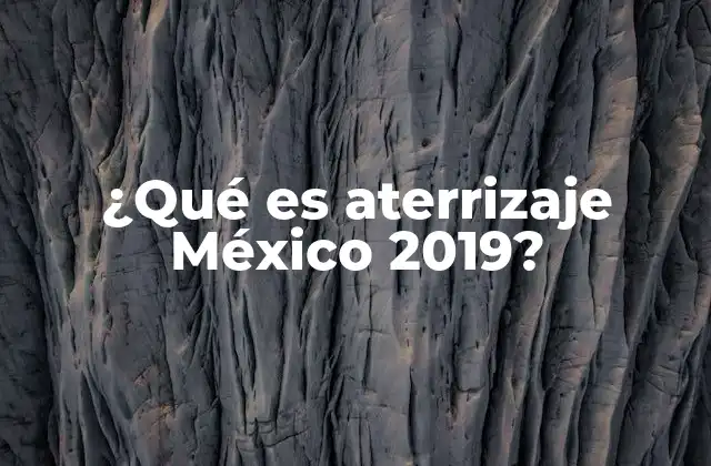¿qué es Aterrizaje México 2019?