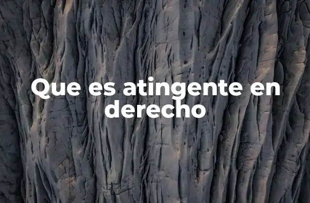 Que es Atingente en Derecho