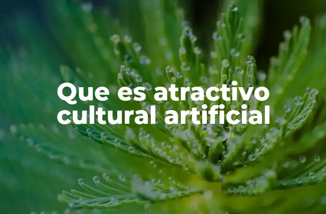 Que es Atractivo Cultural Artificial