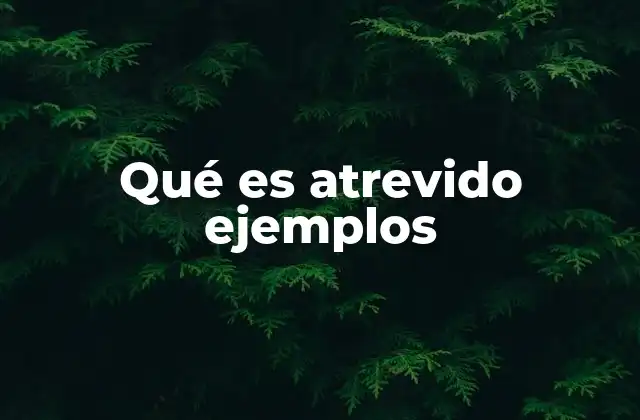 Qué es Atrevido Ejemplos