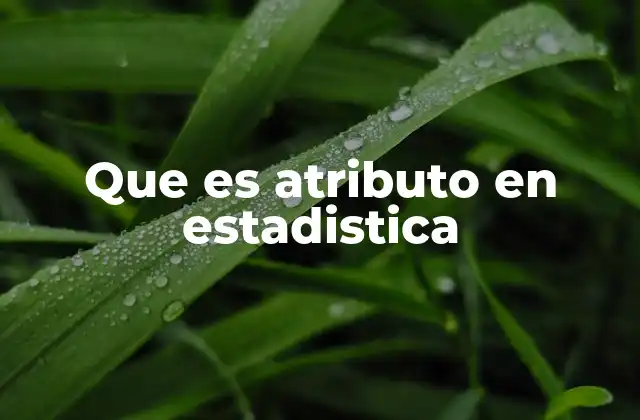 Tipos de atributos y su clasificación en estadística
