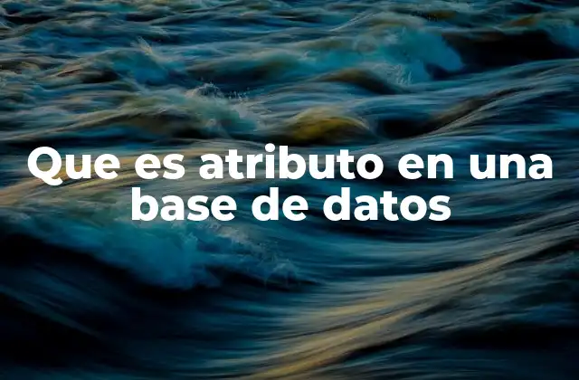 Que es Atributo en una Base de Datos
