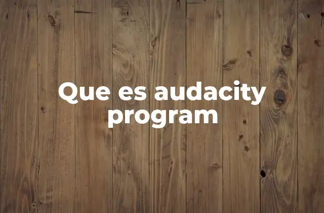 Que es Audacity Program