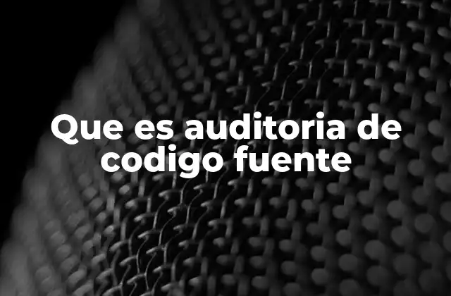 Que es Auditoria de Codigo Fuente