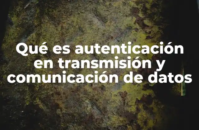 Qué es Autenticación en Transmisión y Comunicación de Datos