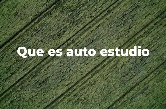 Que es Auto Estudio