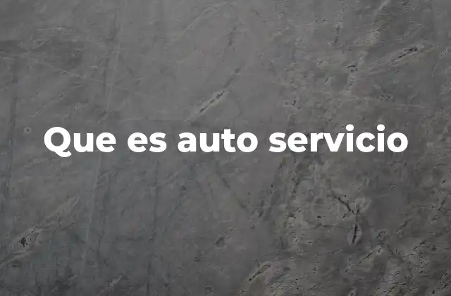 Que es Auto Servicio