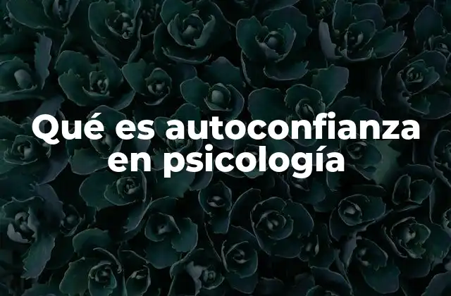 Qué es Autoconfianza en Psicología