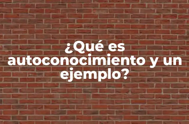 ¿qué es Autoconocimiento y un Ejemplo?