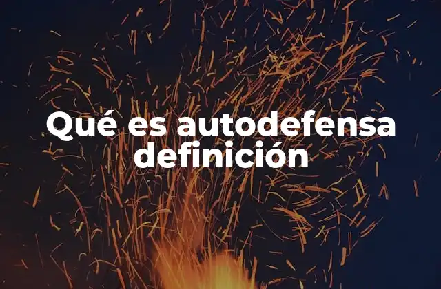 Qué es Autodefensa Definición
