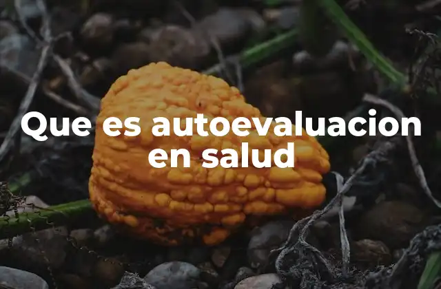 Que es Autoevaluacion en Salud