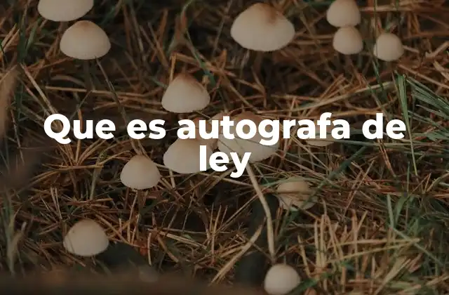 Que es Autografa de Ley