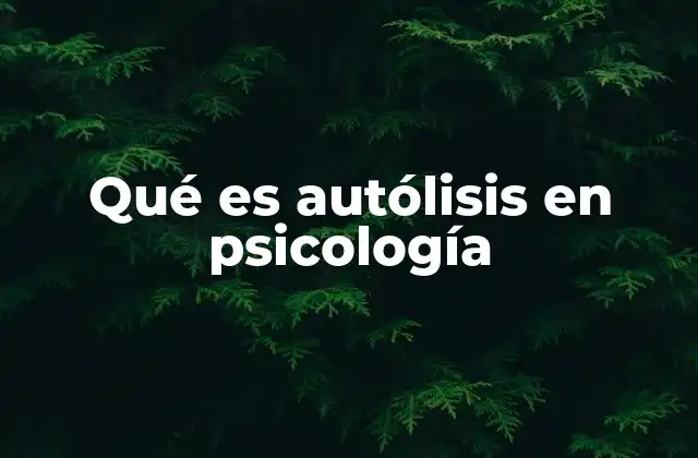 El proceso interno que conduce a la autólisis psicológica