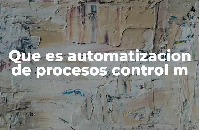 Que es Automatizacion de Procesos Control M