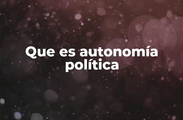 Que es Autonomía Política 2 La autonomía política como forma de gobernanza