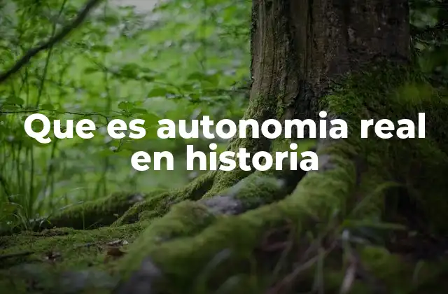 Que es Autonomia Real en Historia