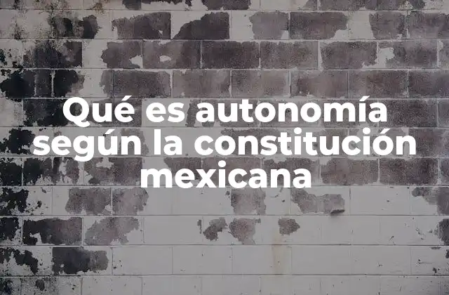 Qué es Autonomía según la Constitución Mexicana