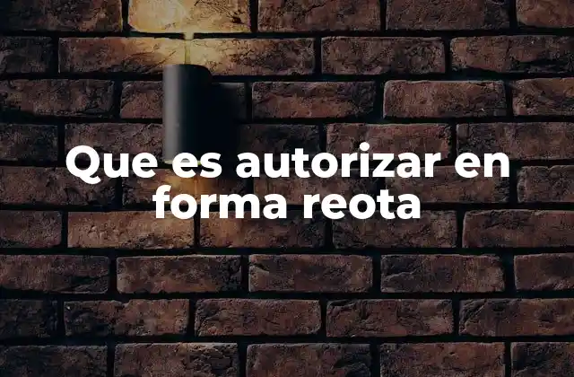 Que es Autorizar en Forma Reota